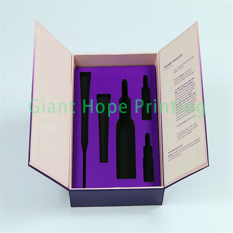 Giant Hope Purple Rigid Cosmetic Cardboard Packaging Box